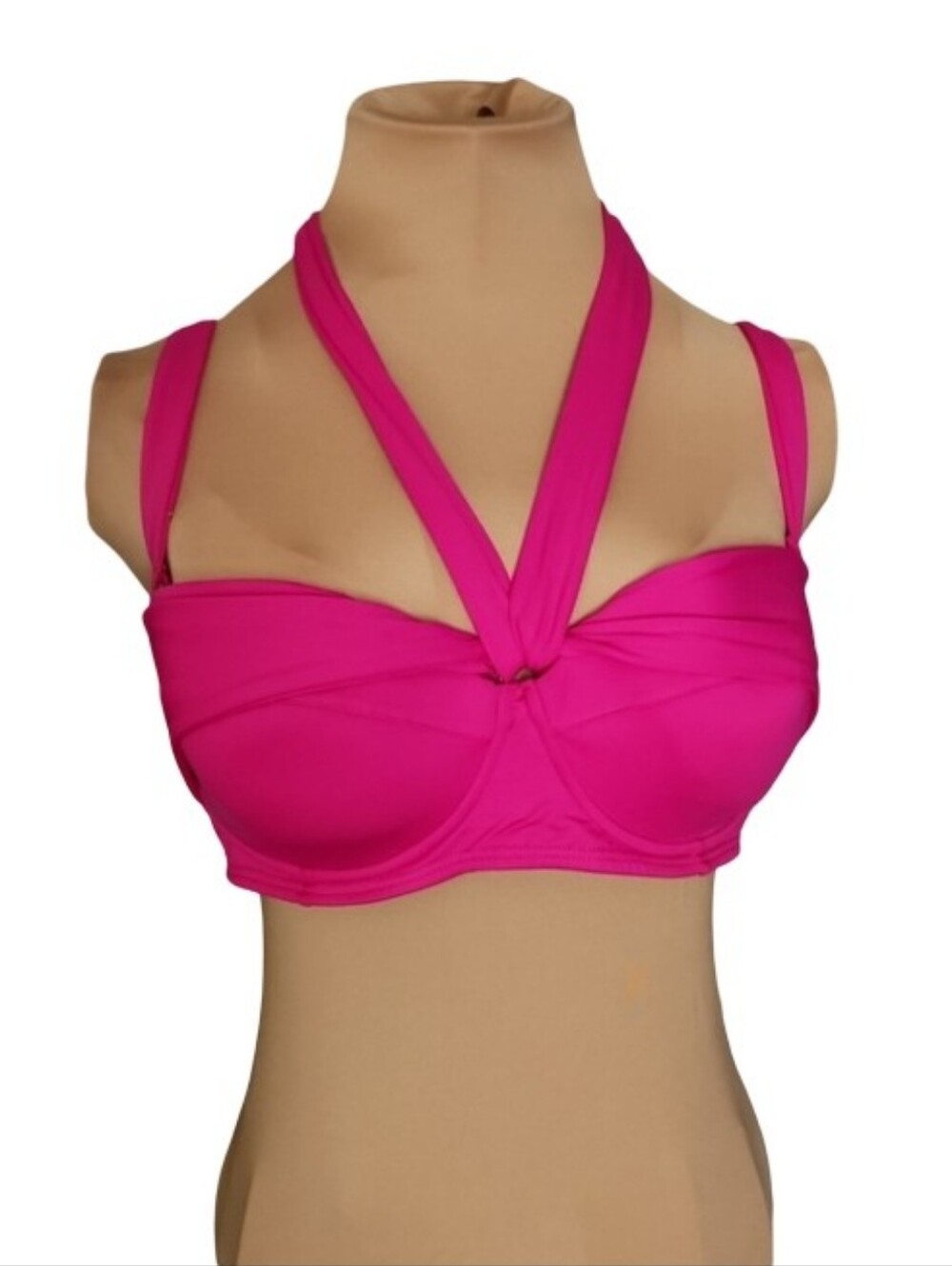 Coco Reef Sola Wrap Bikini Top 32/34 DD Hot Pink Convertible Underwire NWT